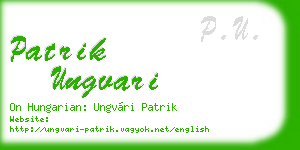 patrik ungvari business card